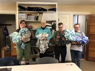 Blankets made and donated.